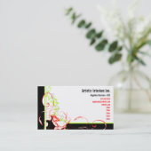 モダンなデイジー-赤及び緑 名刺 (スタンド正面)