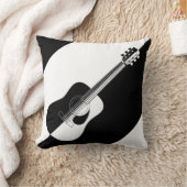 モダンなデザイナー白黒ギター クッション (ブランケット)