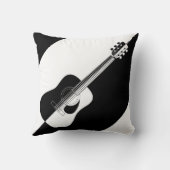 モダンなデザイナー白黒ギター クッション (裏面)