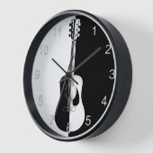 モダンなデザイナー白黒ギター 壁時計 (傾斜)