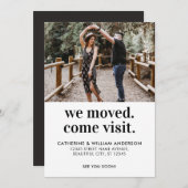 モダンなデザインでお引越しのお知らせ フォトタイポグラフィー 移動 案内状 (正面/裏面)