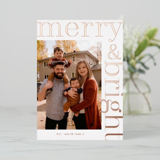 モダンなデザインで大きくて明るく陽気 箔シーズンカード (立ち正面)