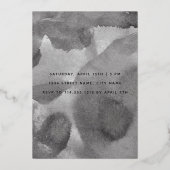 モダンなデザインのエンゲージメントスクリプトタイプ写真ゴールデン 箔招待状 (裏面)