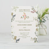 モダンなデザインのカード - エレガントな花の結婚式招待状 招待状 (スタンド正面)
