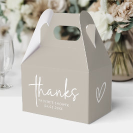 モダンなデザインのテープ ミニマリスト スクリプト ウェディング シャワー ゲーブル フェイバーボックス