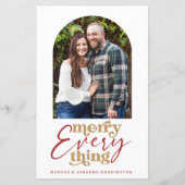 モダンなデザインのホリデー フォトカード おしゃれなアーチ型の幾何学模様 (正面)