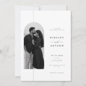 モダンなデザインのミニマリスト写真結婚式招待状 招待状 (正面)