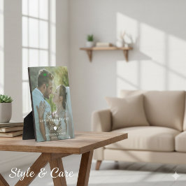 モダンなデザインの周年記念プレート（スタンド付き） フォトプラーク