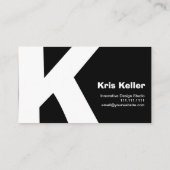 モダンなデザインの大きいレトロのKモノグラムのリバーシブル 名刺 (裏面)