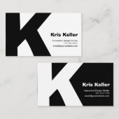 モダンなデザインの大きいレトロのKモノグラムのリバーシブル 名刺 (正面/裏面)