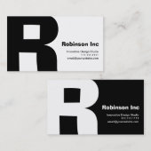 モダンなデザインの大きいレトロのRモノグラムのリバーシブル 名刺 (正面/裏面)