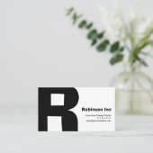 モダンなデザインの大きいレトロのRモノグラムのリバーシブル 名刺 (スタンド正面)