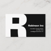 モダンなデザインの大きいレトロのRモノグラムのリバーシブル 名刺 (裏面)