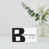 モダンなデザインの大きいレトロBのモノグラムのリバーシブル 名刺 (スタンド正面)