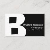 モダンなデザインの大きいレトロBのモノグラムのリバーシブル 名刺 (裏面)