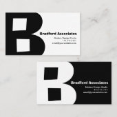 モダンなデザインの大きいレトロBのモノグラムのリバーシブル 名刺 (正面/裏面)