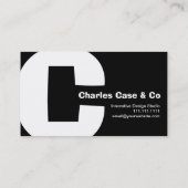 モダンなデザインの大きいレトロCのモノグラムのリバーシブル 名刺 (裏面)