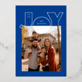 モダンなデザインの大きなシルバージョイ 箔シーズンカード (正面)