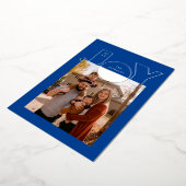 モダンなデザインの大きなシルバージョイ 箔シーズンカード (回転した状態)