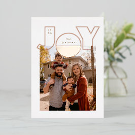 モダンなデザインの大きなローズゴールドの喜び 箔シーズンカード