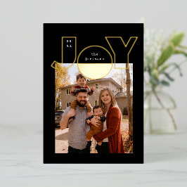 モダンなデザインの大きな金色の喜び 箔シーズンカード