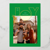 モダンなデザインの大きな金色の喜び 箔シーズンカード (正面)