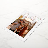 モダンなデザインの大型ローズゴールドの喜び 箔シーズンカード (回転した状態)