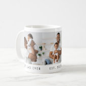 モダンなデザインの最高の父3枚の写真入りマグカップ コーヒーマグカップ (正面左)