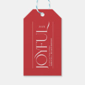 モダンなデザインの楽しいホリデーシーズン クリスマスおめでとう ギフトタグ (正面)