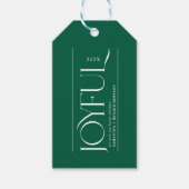 モダンなデザインの楽しいホリデーシーズン クリスマスおめでとう ギフトタグ (正面)