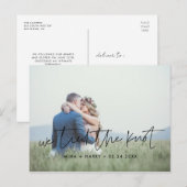 モダンなデザインの結婚写真 ポストカード (正面/裏面)
