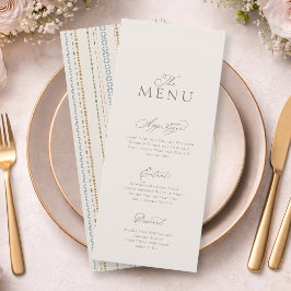 モダンなデザインの結婚式メニューカード（柄入り） 招待状