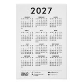 モダンなデザインの2027年カレンダー（企業用ロゴ入り） ポスター (正面)