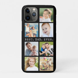 モダンなデザインのBEST DAD EVER 7枚の写真をカスタマイズ iPhone 11 PROケース