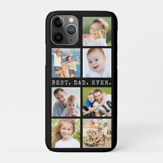モダンなデザインのBEST DAD EVER 7枚の写真をカスタマイズ Case-Mate iPhoneケース (裏)