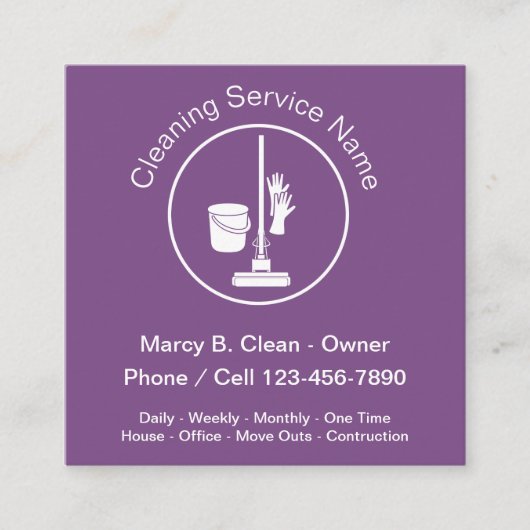 モダンなデザインをきれいにする家 スクエア名刺 (正面)