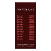 モダンなデザートのカップケーキのケーキのパン屋 ラックカード (裏面)