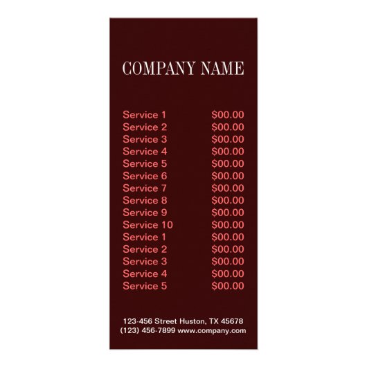 モダンなデザートのカップケーキのケーキのパン屋 ラックカード (裏面)