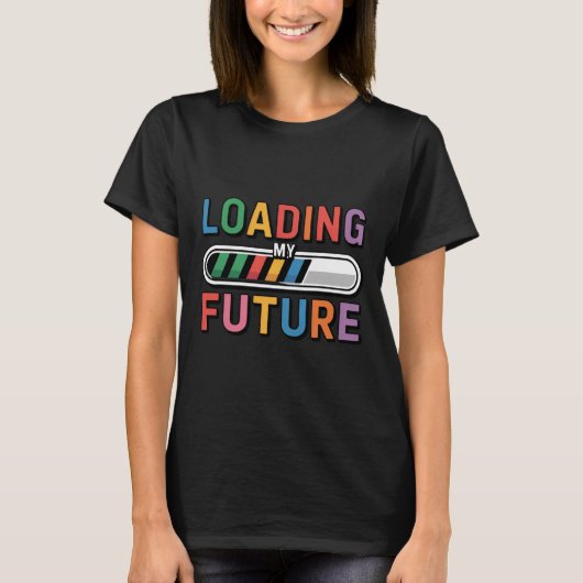 モダンなデジタルライフスタイルの面白い引用 少年少女 Tシャツ (正面)