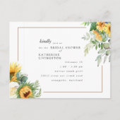 モダンなトスカーナのひまわりが咲く ブライダルシャワー インビテーションポストカード (正面)