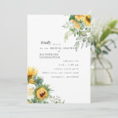モダンなトスカーナのひまわりが咲く ブライダルシャワー 招待状 (スタンド正面)