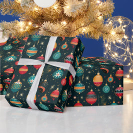 モダンなトナカイのクリスマスギフト包装 ラッピングペーパー