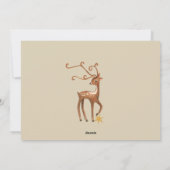 モダンなトナカイ 赤いリボン 青と黒 シーズンカード (裏面)