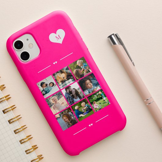 モダンなトレンディなカスタム9枚フォトコラージュモノグラム Case-Mate iPhoneケース