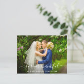 モダンなトレンディなスクリプトウェディング フォーエバー感謝 ポストカード (スタンド正面)