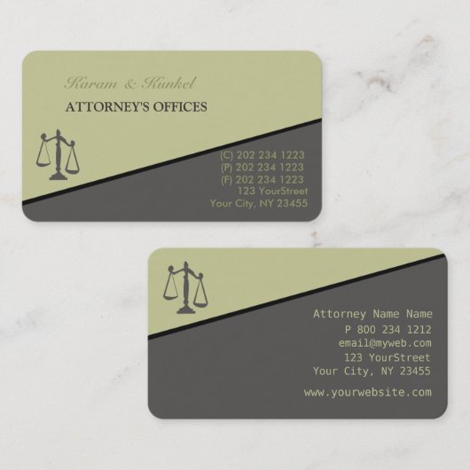 モダンなトレンディーによって傾けられるストライプな弁護士弁護士 名刺 (正面/裏面)