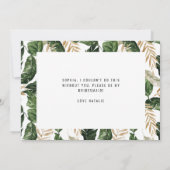 モダンなトロピカルアブストラクトペイントのブライズメイド 招待状 (裏面)