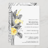 モダンなトロピカルウェディングレセプション招待状 招待状 (正面/裏面)