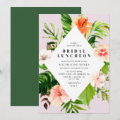 モダンなトロピカルパームの葉のブライダルブランチ 招待状 (正面/裏面)