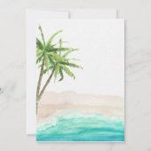 モダンなトロピカルビーチとパームツリーの結婚式 招待状 (裏面)